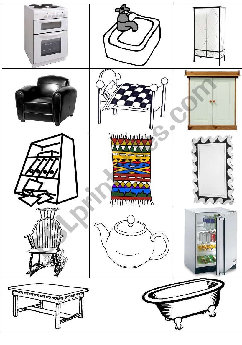 home - furniture&items worksheet