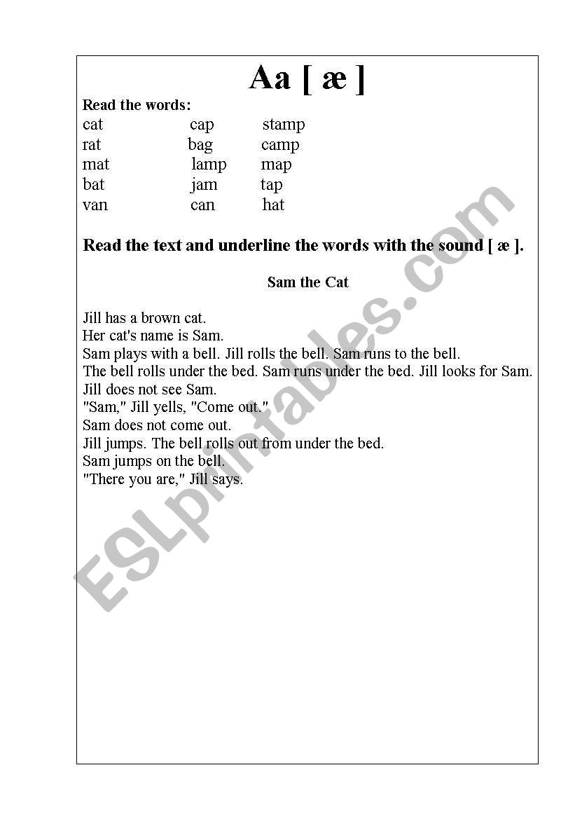 variants of phonics Aa worksheet