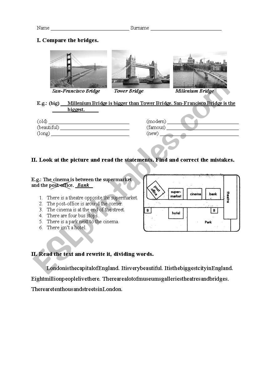 London worksheet