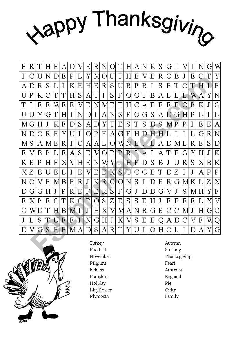 Thanksgiving Crossword (intermediate)