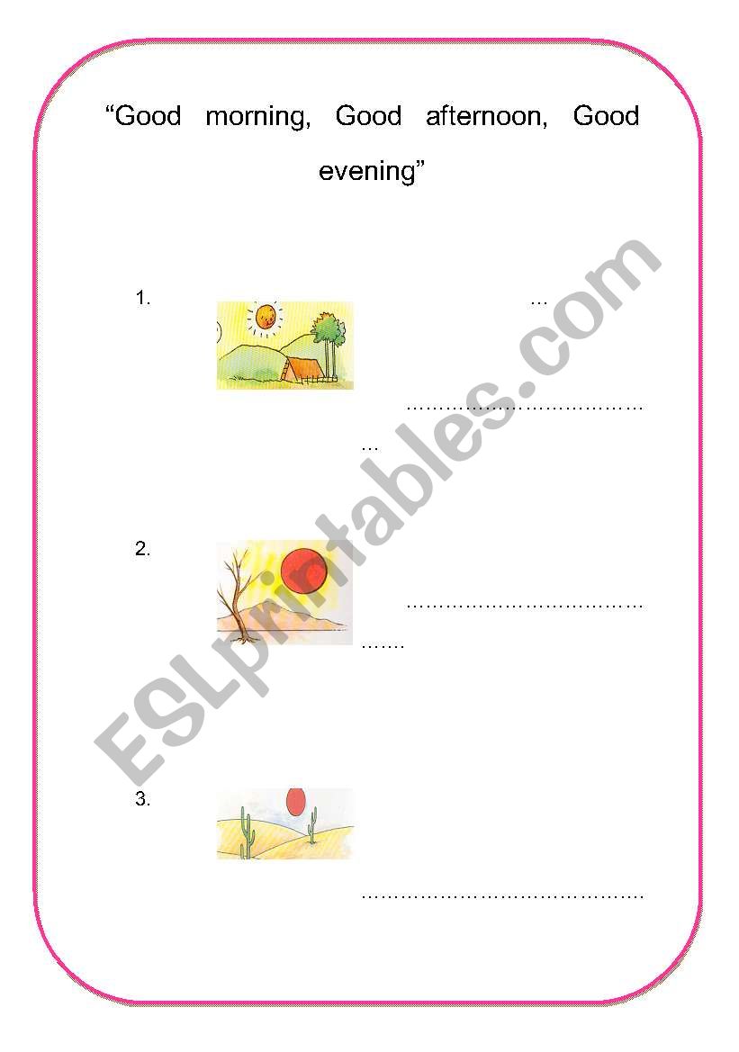 Greeting worksheet