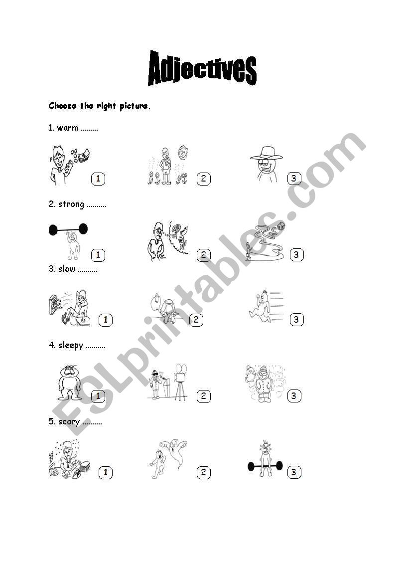 Adjectives worksheet