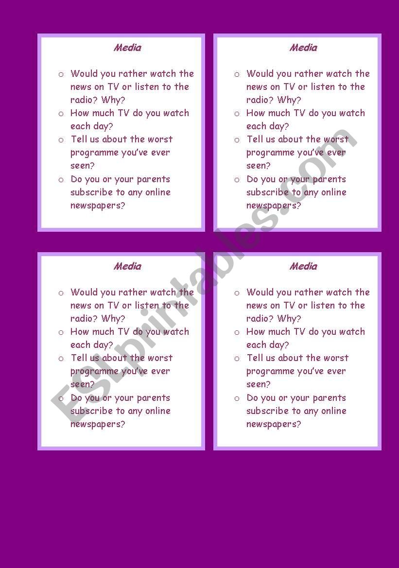 FCE - Conversation Cards - Part V