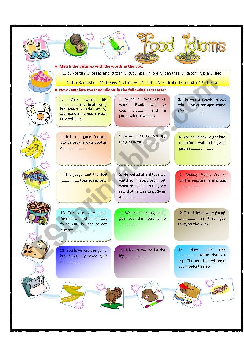 Food Idioms - Part1 worksheet