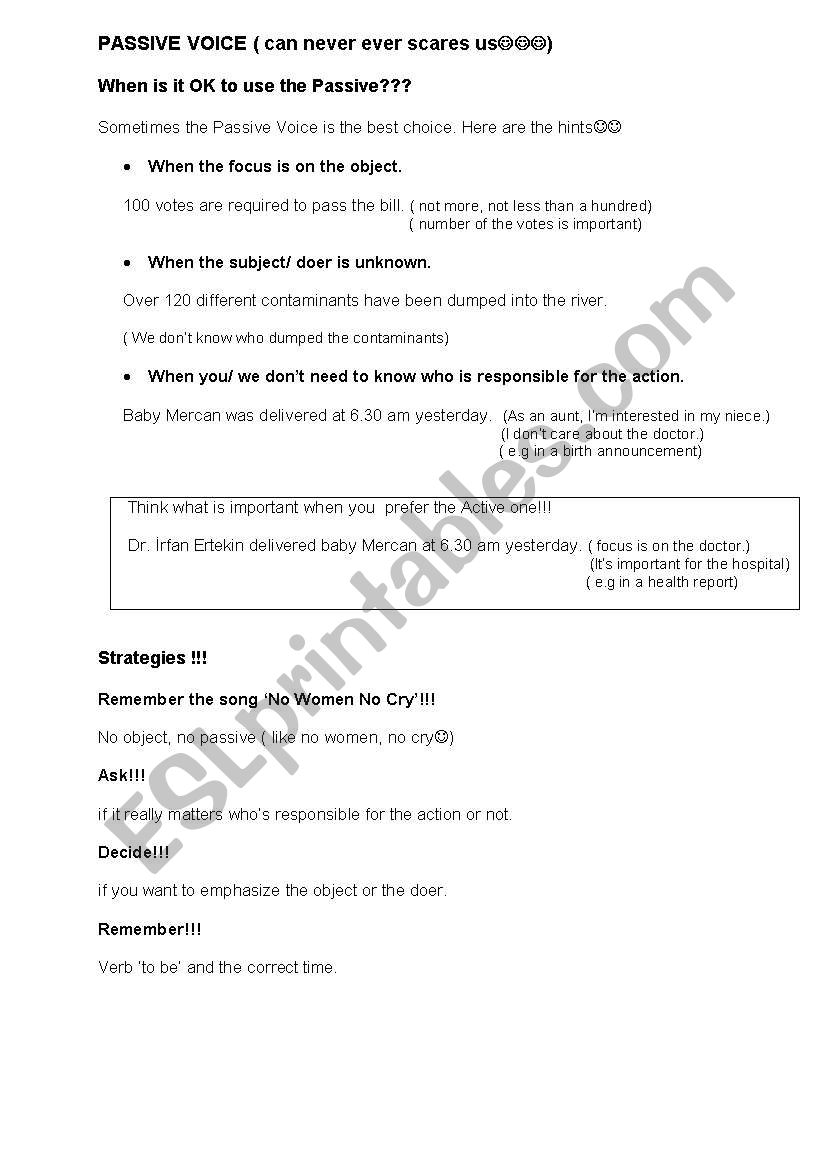 PASSIVE VOICE worksheet