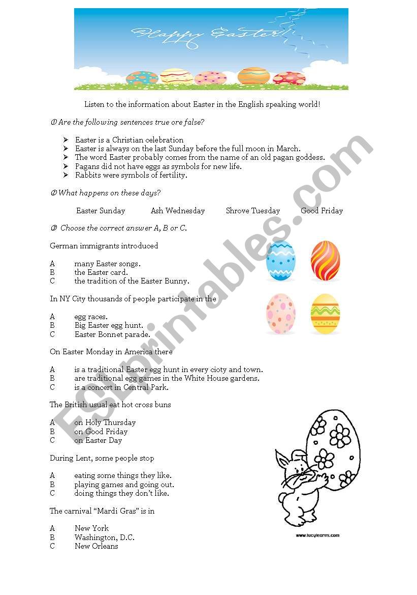 Easter  worksheet