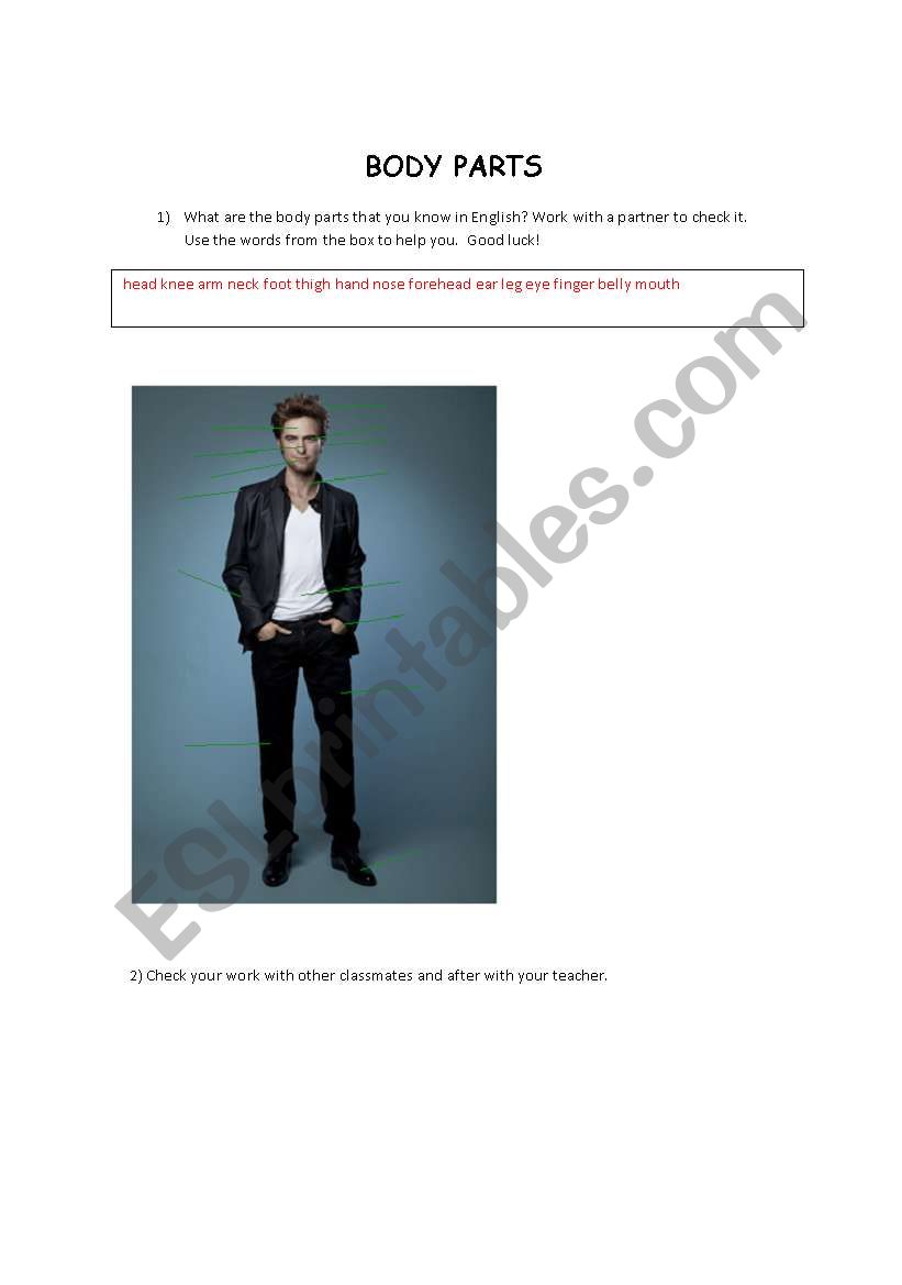 Famous People Bady Parts II worksheet