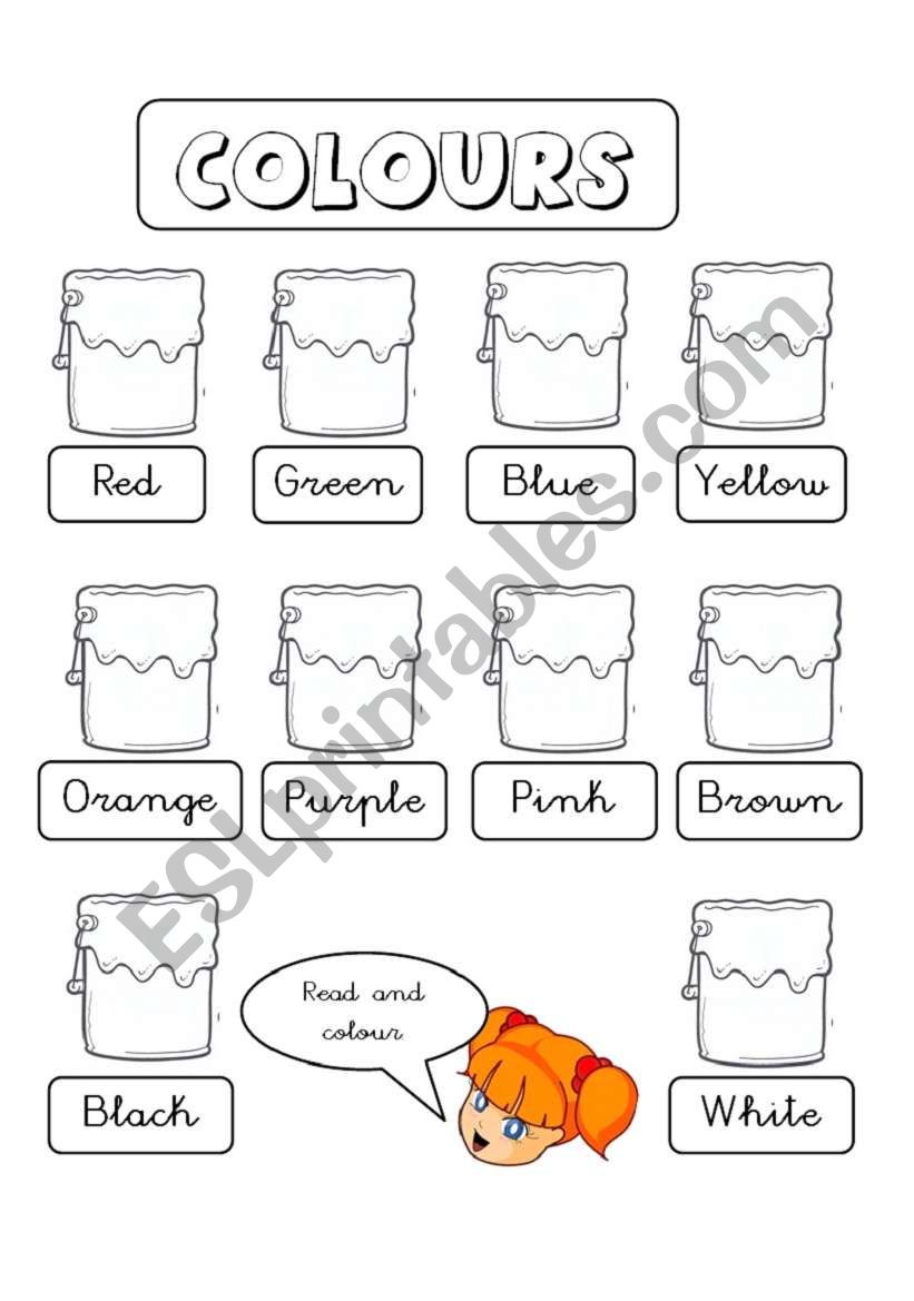 Colours worksheet