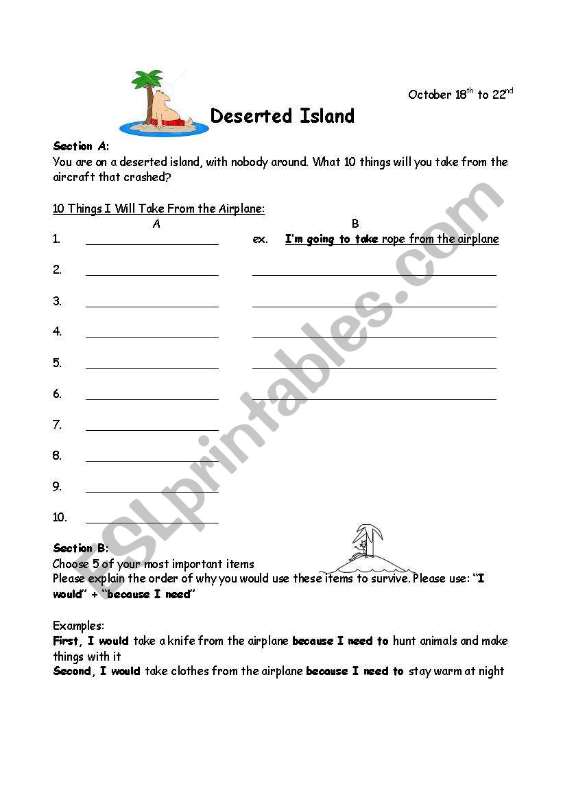 english-worksheets-deserted-island