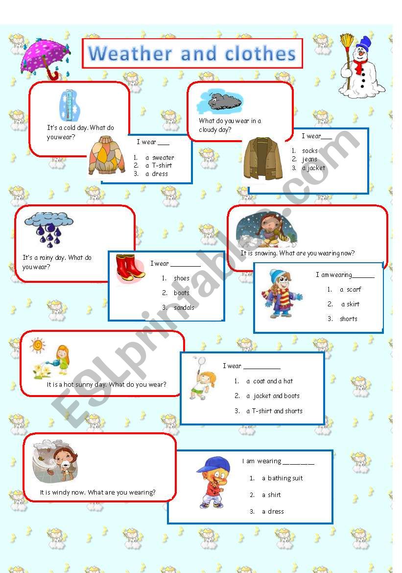 Weather and clothes worksheet