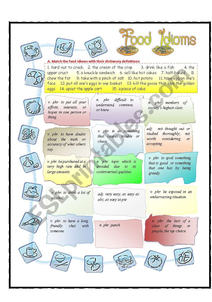 Food Idioms - Part2 worksheet