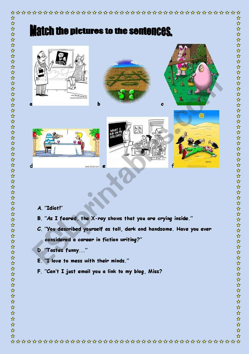 funny activity (warm-up/extra exercise/break)