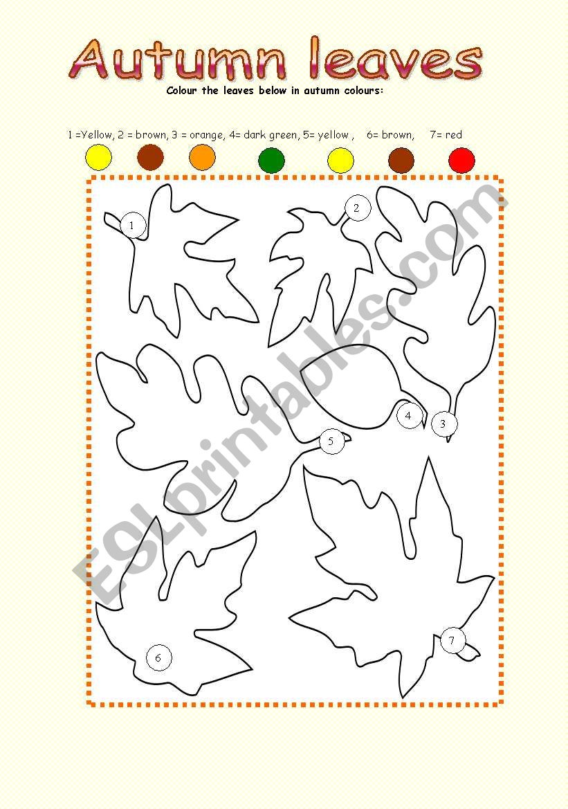 autumn leaves worksheet