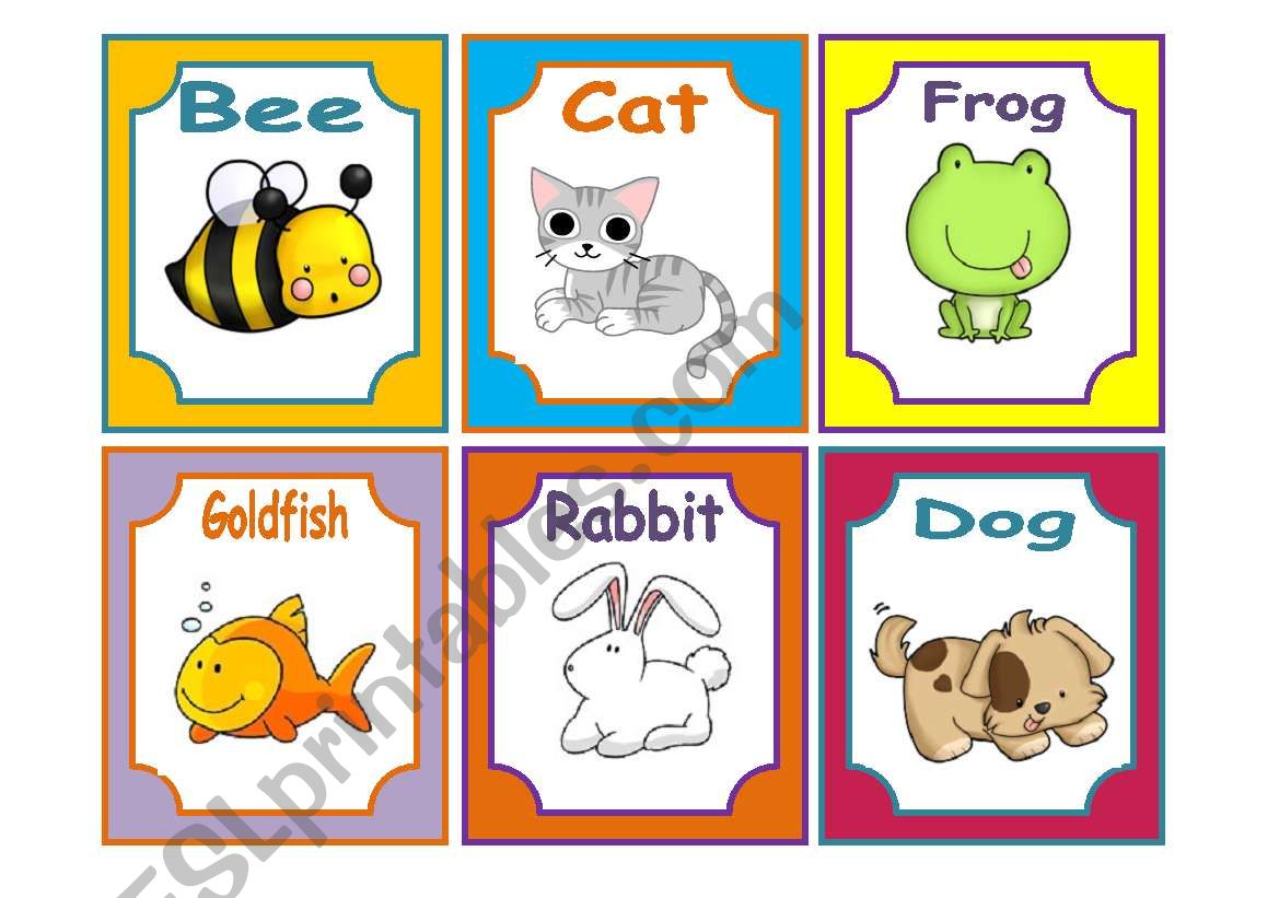 ANIMALS FLASHCARDS 1/3 (PETS AND FARM) 18 CARDS