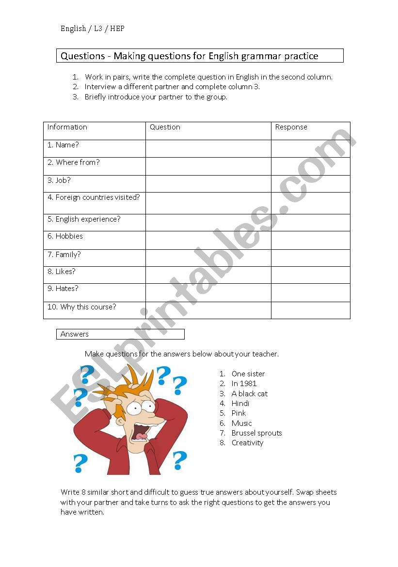 get to know each other worksheet