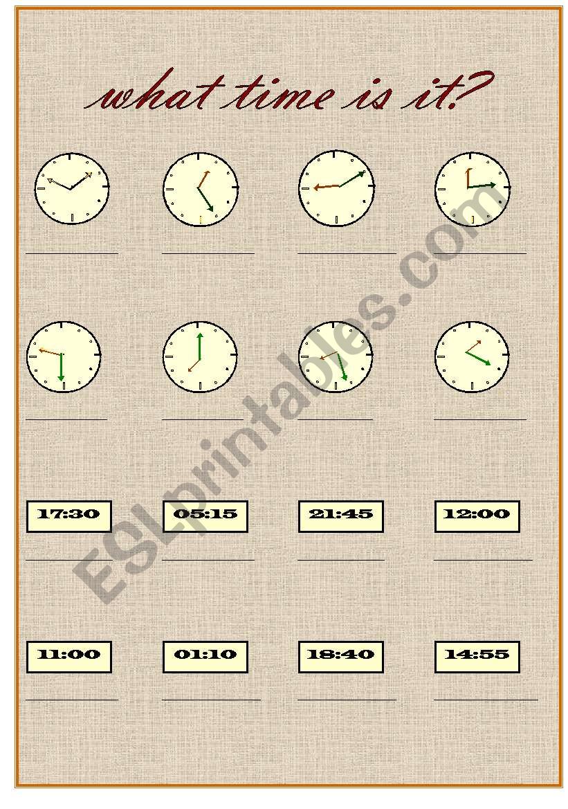 What time is it? worksheet