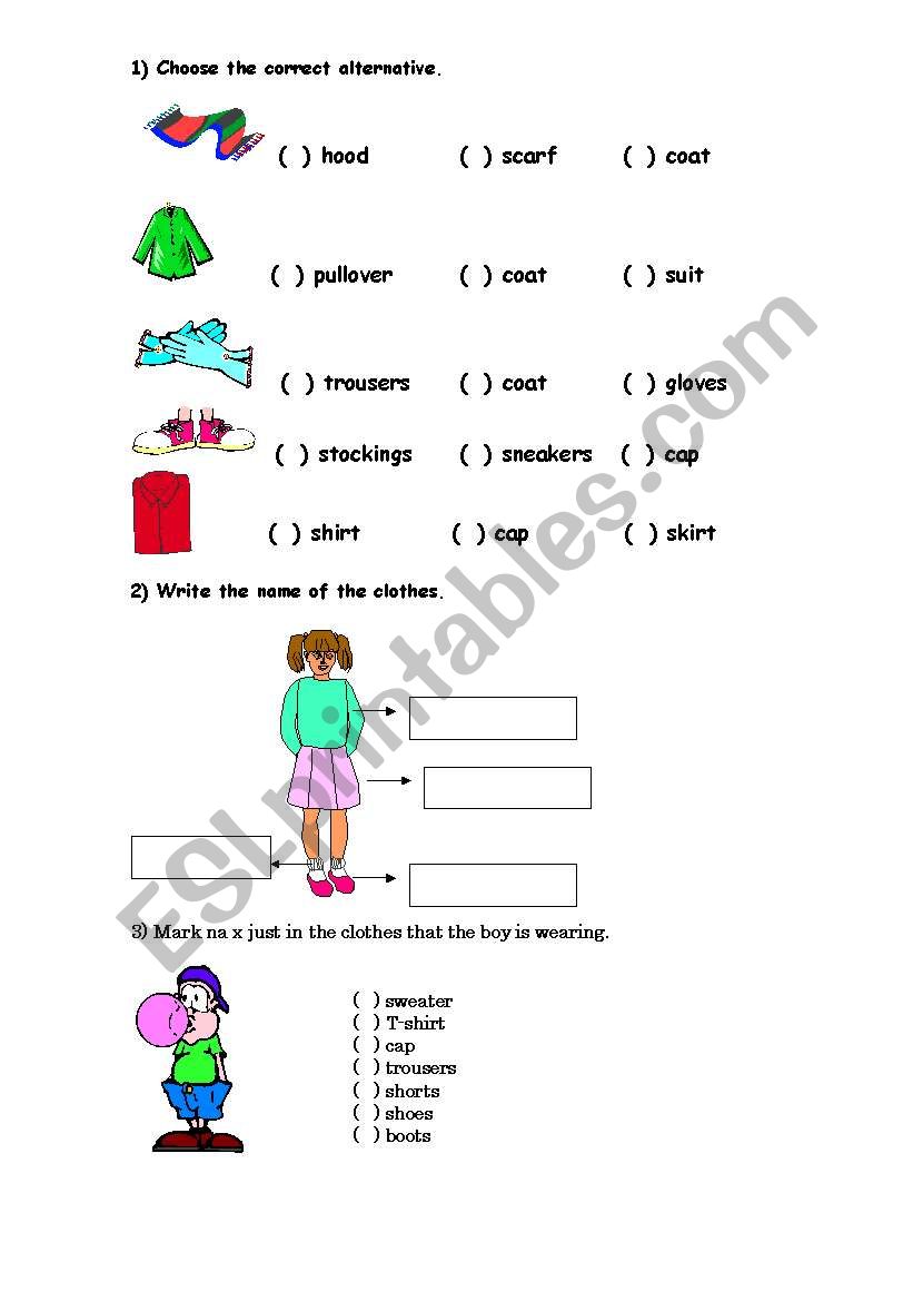 Clothes worksheet