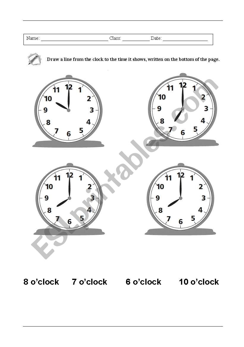 The time worksheet
