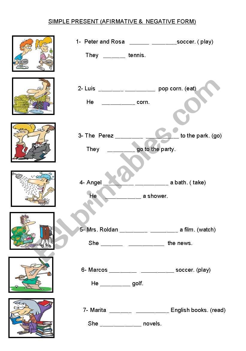 Present Simple ( affirmative & negative form)