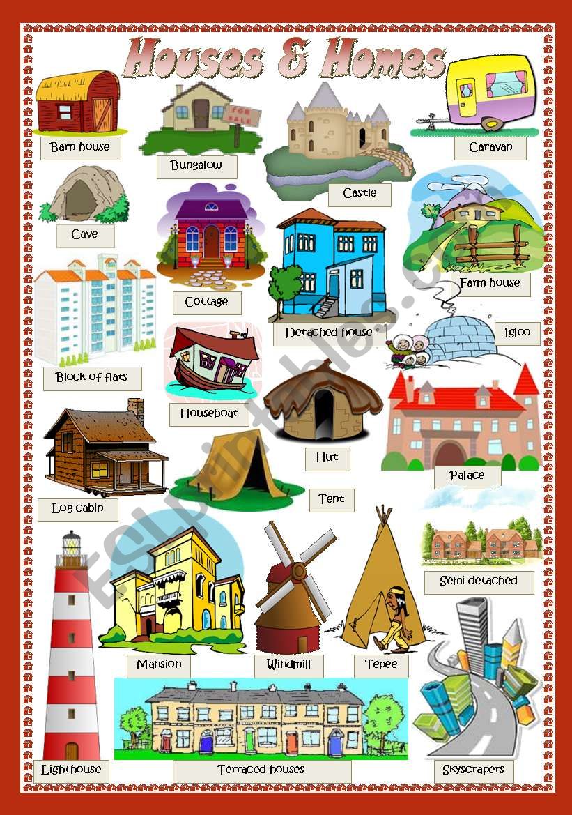 HOUSES & HOMES - ESL worksheet by mariaolimpia