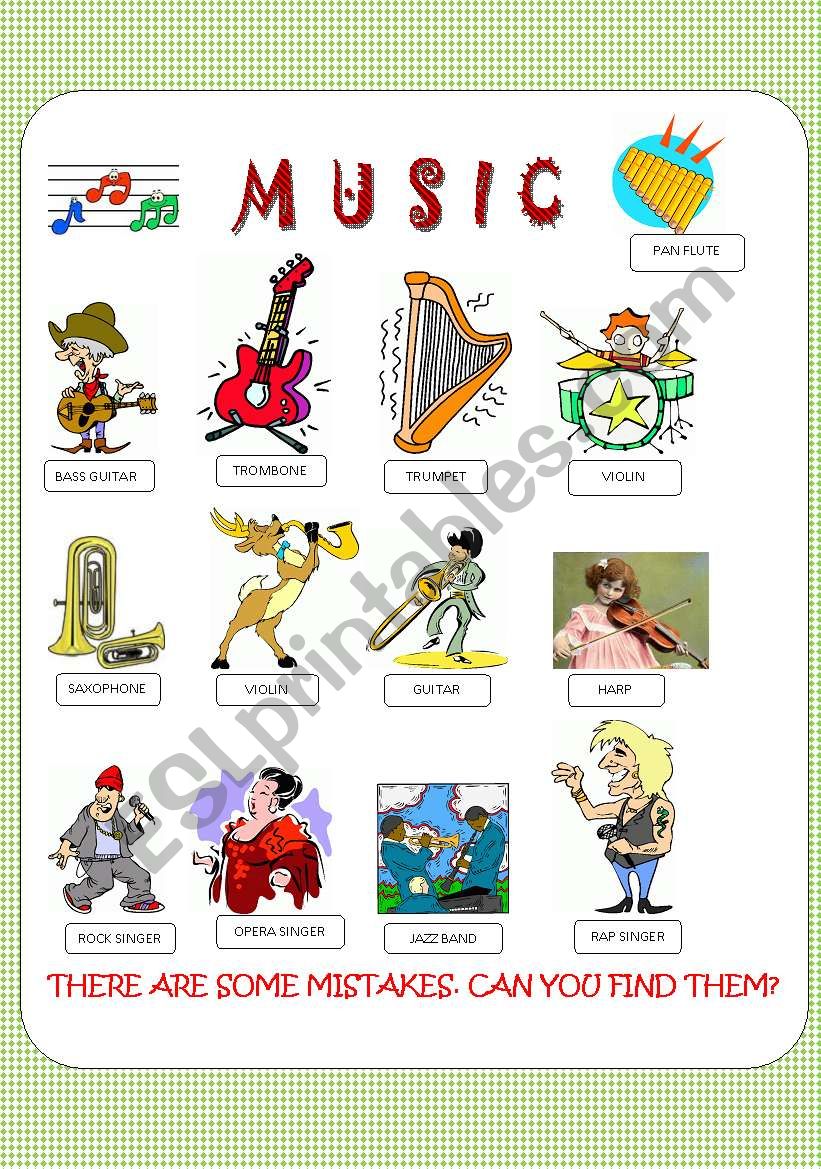 VOCABULARY: MUSIC worksheet