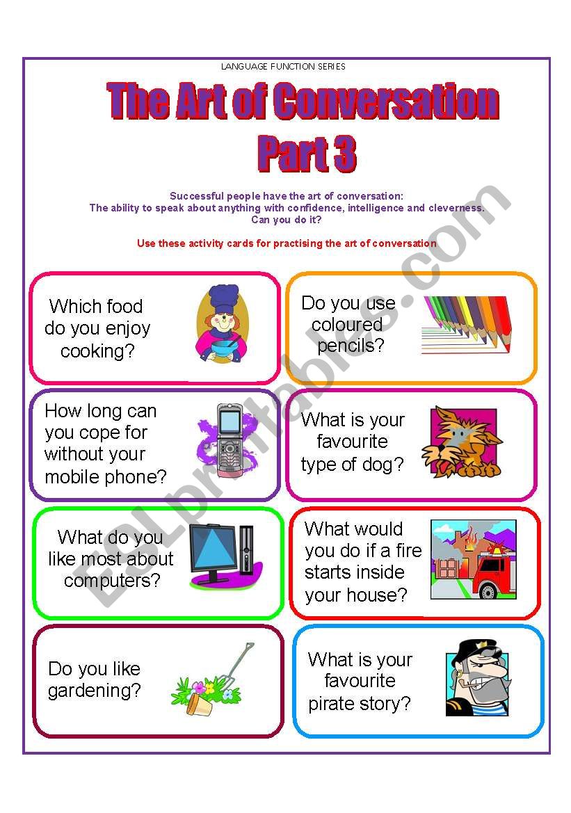 Conversation Cards worksheet