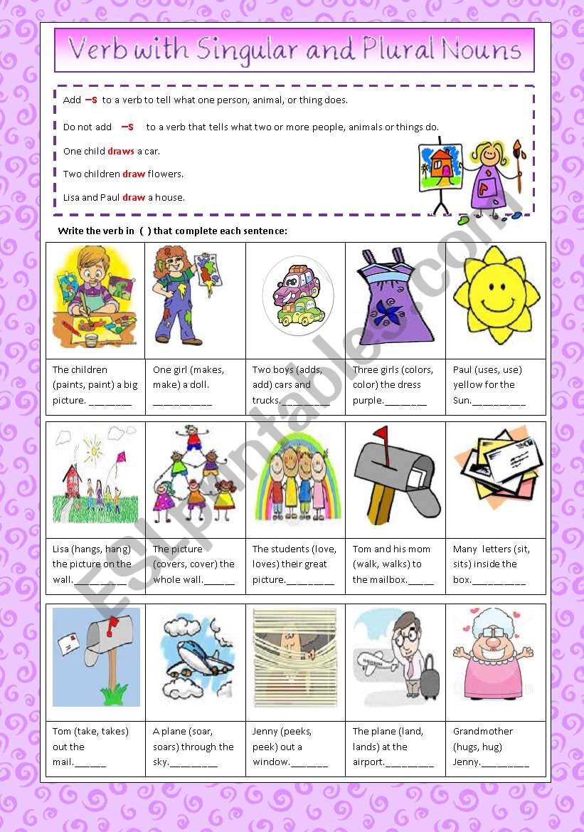 Verbs with Singular and Plural Nouns