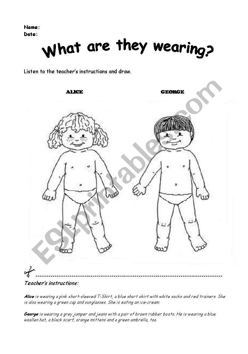 What are they earing? worksheet