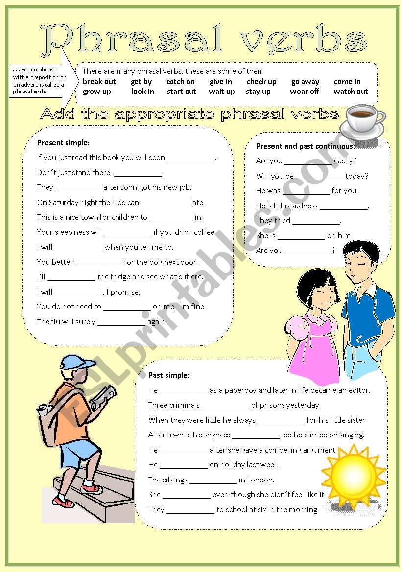 Phrasal Verbs Worksheet For Class 8