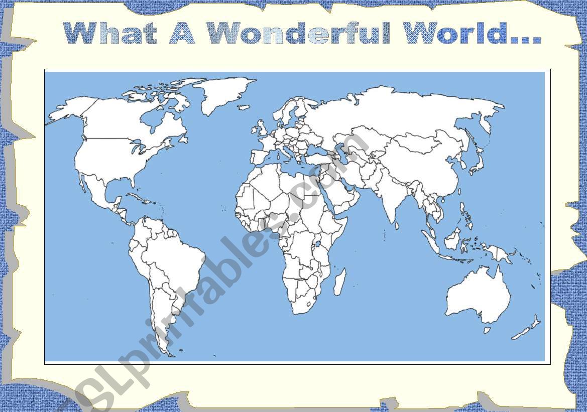 What a wonderful world worksheet