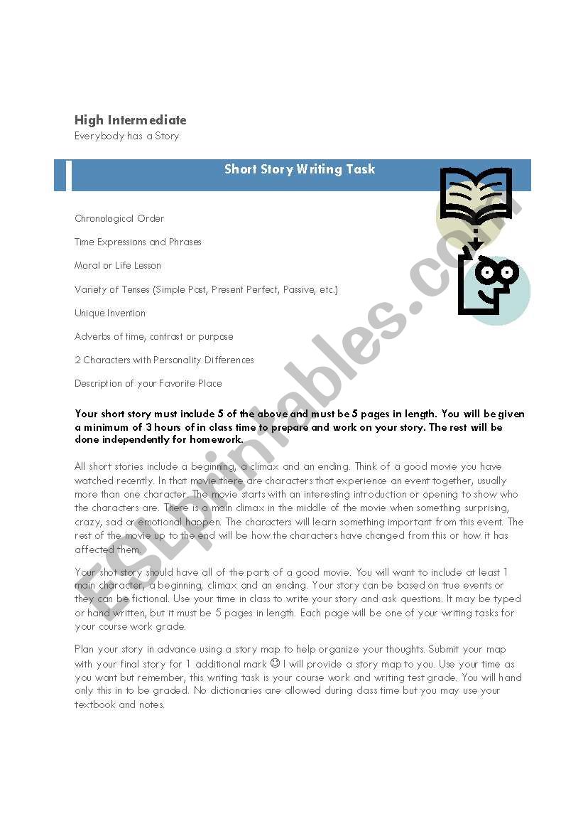 Short Story  worksheet