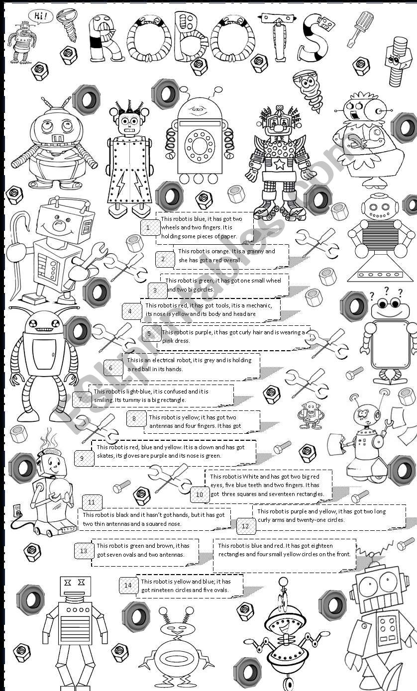 robots worksheet