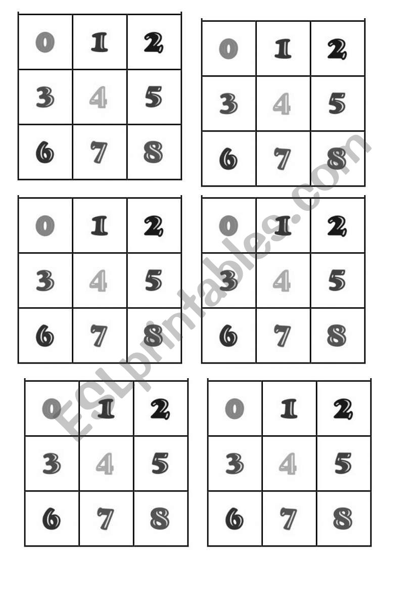 play bingo numbers worksheet