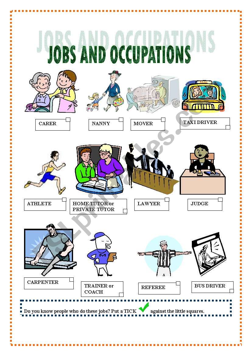 Jobs and Occupations (part 3) worksheet
