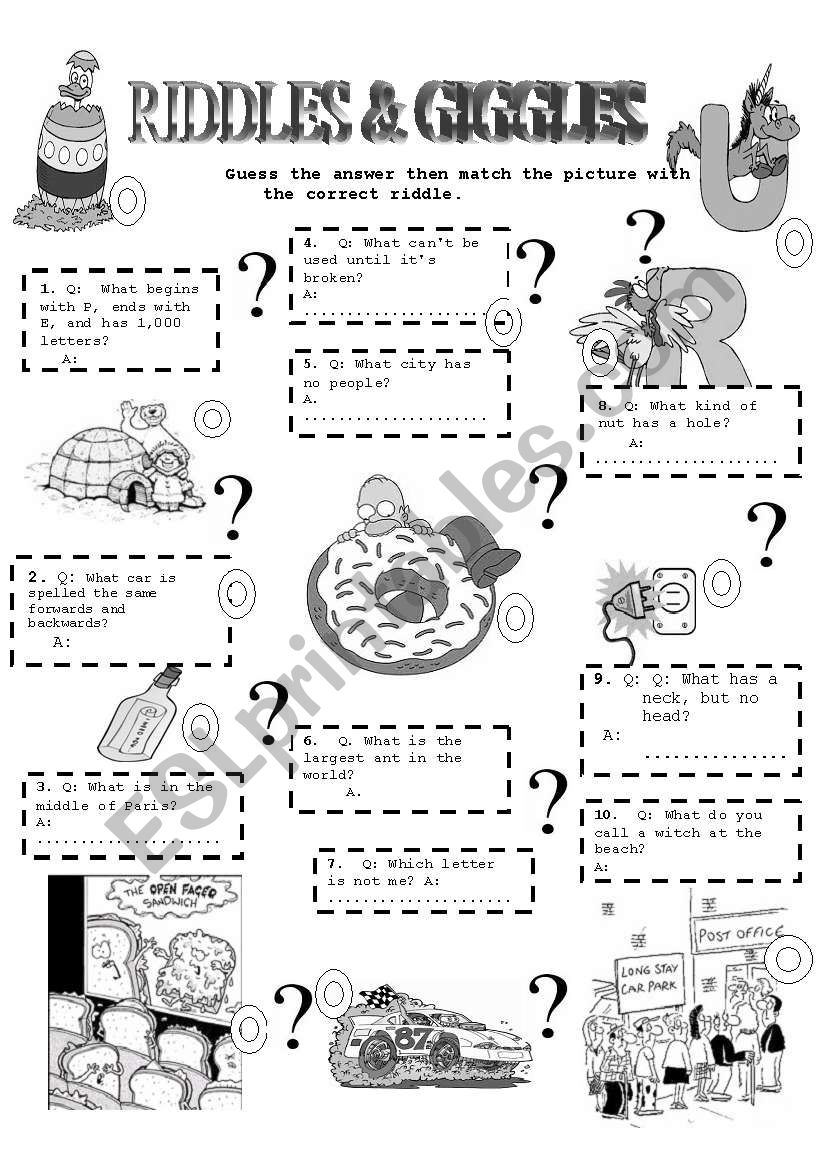 RIDDLES & GIGGLES worksheet