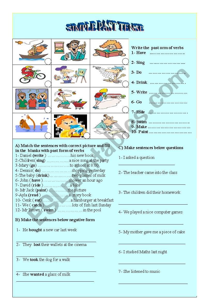 Simple past tense for elementary students