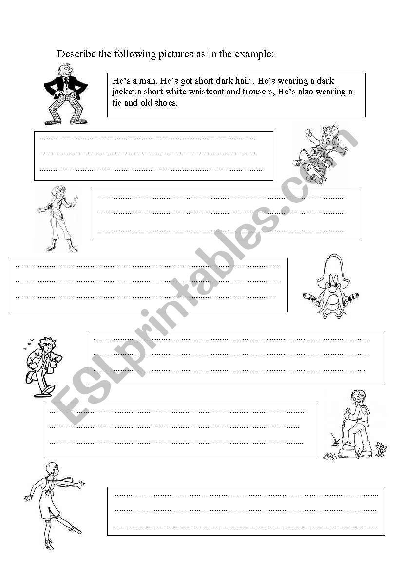 describing people worksheet