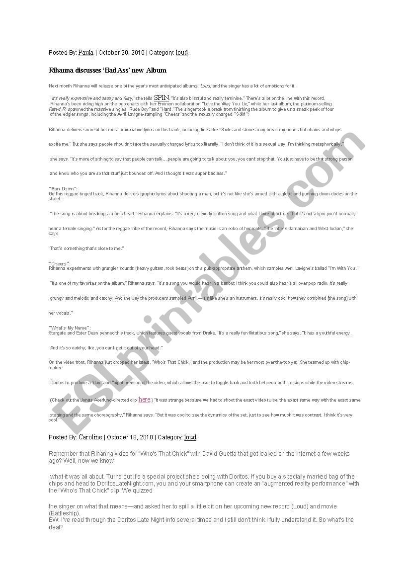 POSTED BY :) worksheet