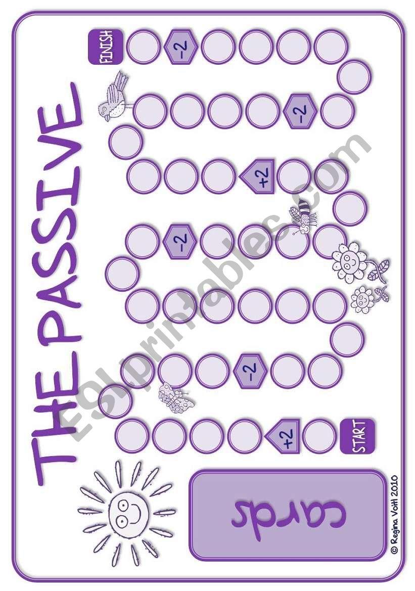 THE BOARD: Passive voice / tenses / adverbs of frequency / irregular verbs / modals - worksheet OR speaking activity (purple series)