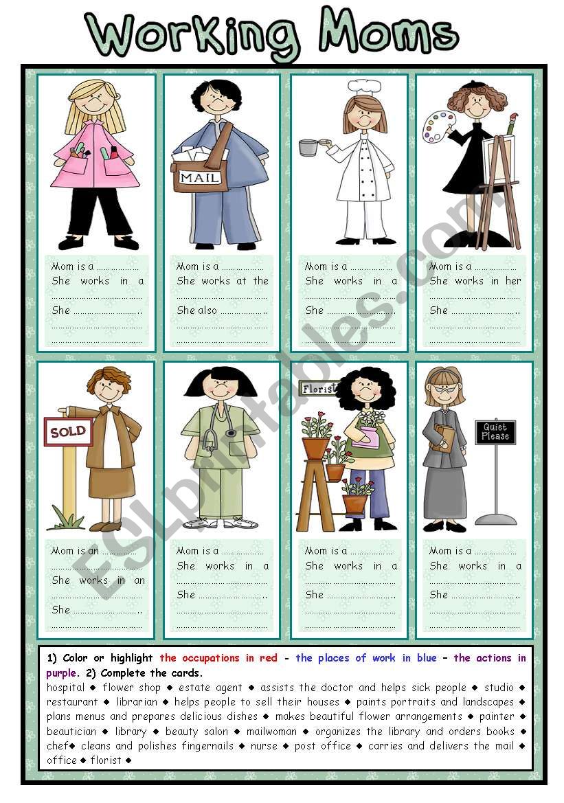 Working Moms (1/2)  worksheet