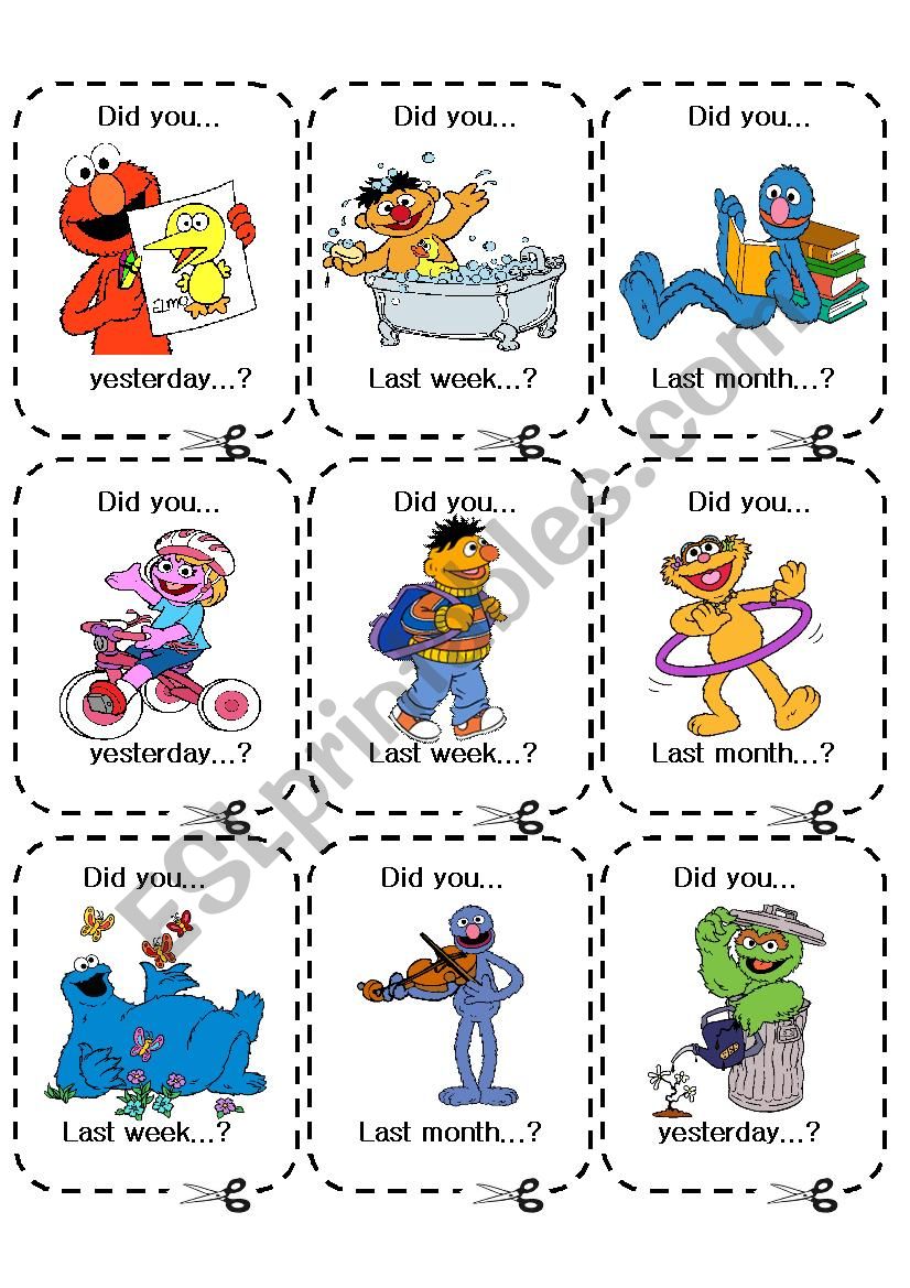 PAST SIMPLE - CONVERSATION GAME CARDS - 