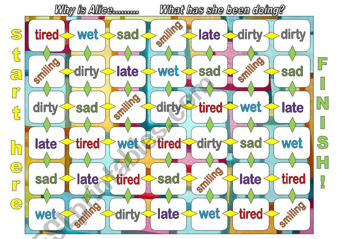 Present Perfect Continuous Board Game