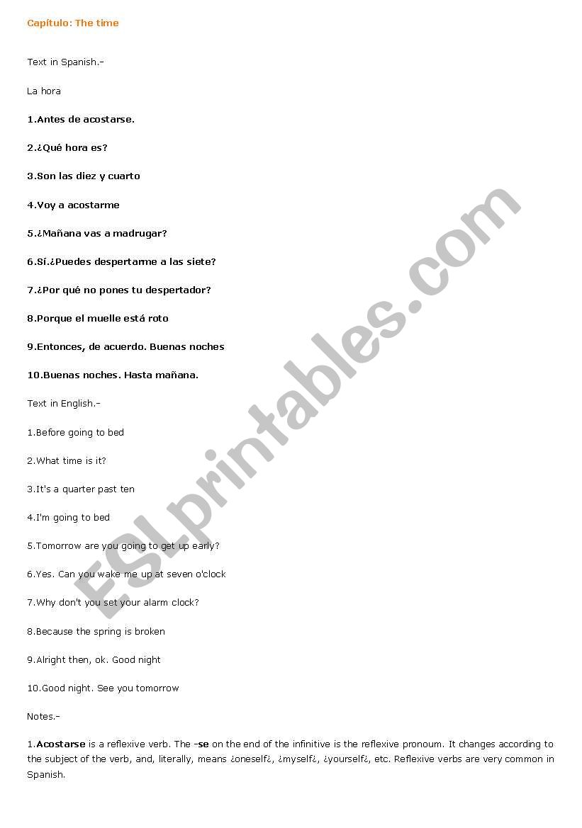 Time expressions worksheet