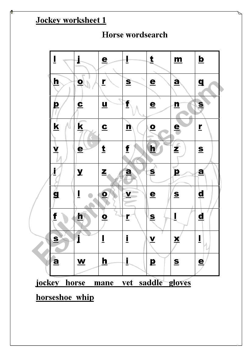 horse worksheet