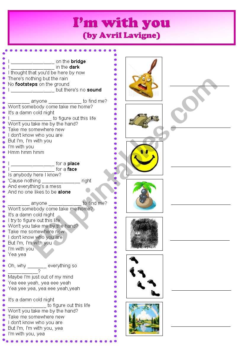 Im with you - Avril Lavigne worksheet