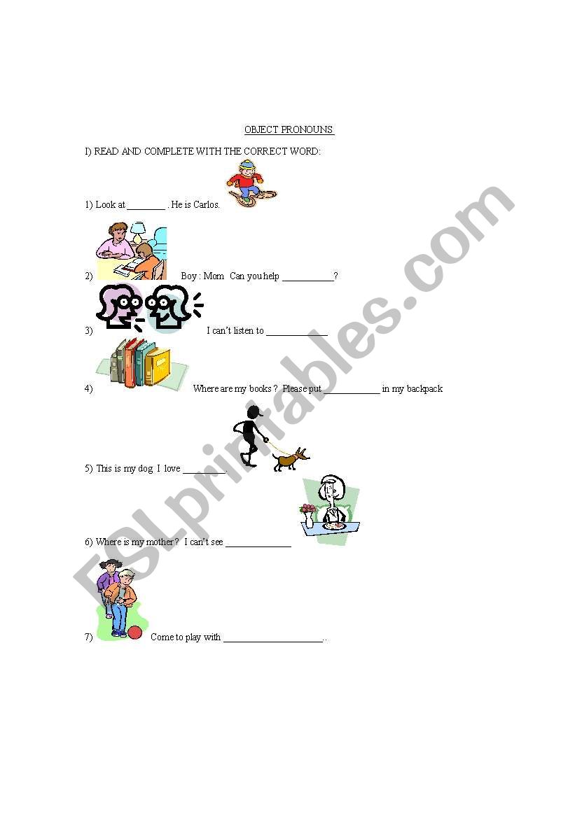 Object Pronouns worksheet