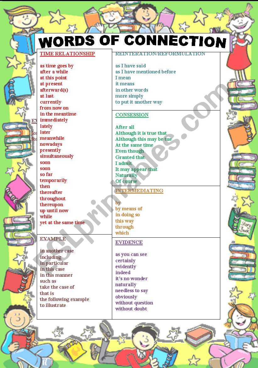 Connerctors worksheet