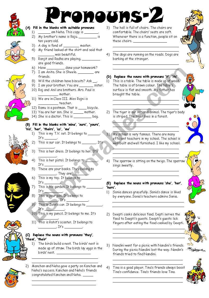 PRONOUNS-2 (Editable with Answer Key)