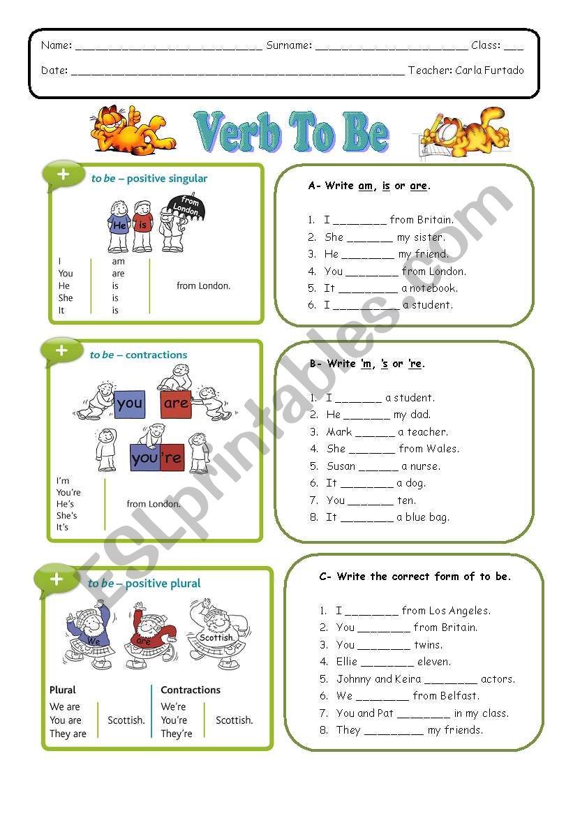 Verb to be worksheet