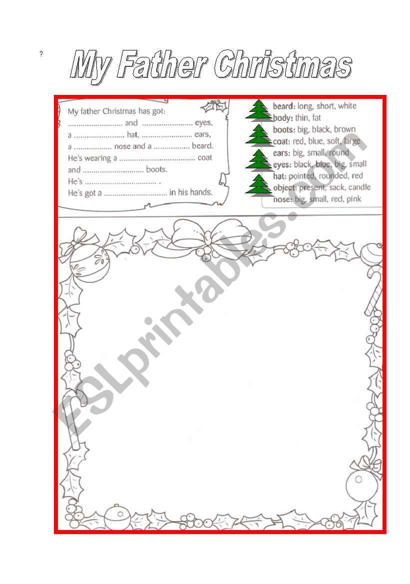 My Father Christmas worksheet